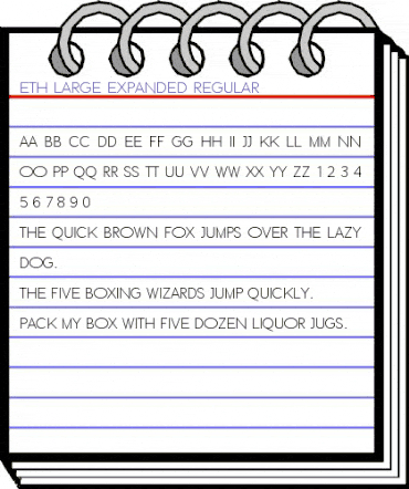 ETH Large Expanded Regular animated font preview