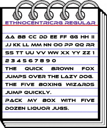 Ethnocentric Regular animated font preview