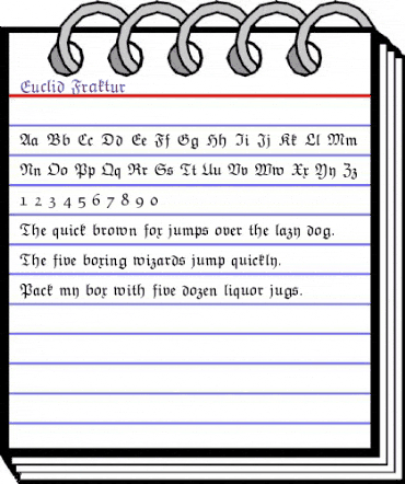 Euclid Fraktur Regular animated font preview Euclid Fraktur Regular animated font preview