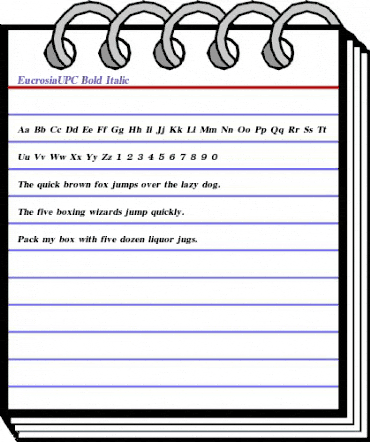 EucrosiaUPC Bold Italic animated font preview