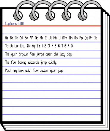 Euphoric (BRK) Regular animated font preview