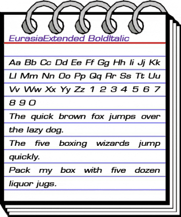 EurasiaExtended BoldItalic animated font preview