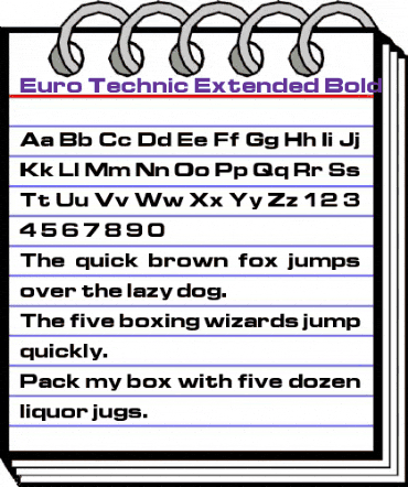 Euro Technic Extended Bold animated font preview