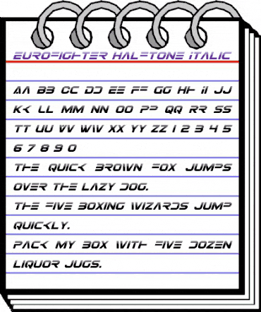 Eurofighter Halftone Italic Italic animated font preview Eurofighter Halftone Italic Italic animated font preview