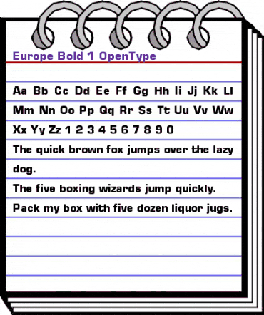 Europe Bold animated font preview Europe Bold animated font preview