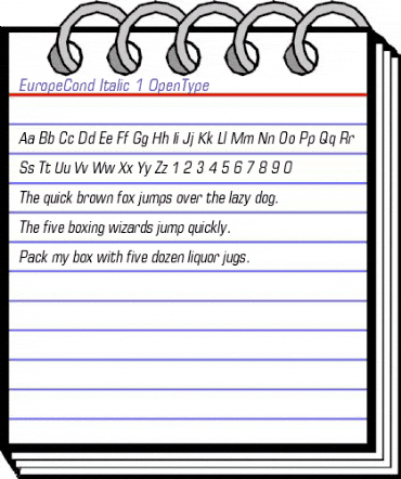 EuropeCond Italic animated font preview EuropeCond Italic animated font preview