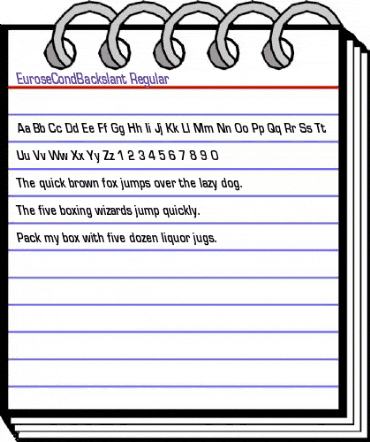 EuroseCondBackslant Regular animated font preview EuroseCondBackslant Regular animated font preview