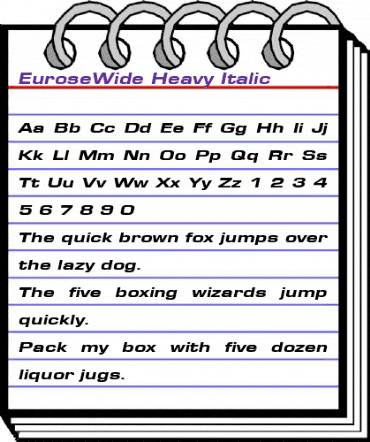 EuroseWide Heavy Italic animated font preview EuroseWide Heavy Italic animated font preview