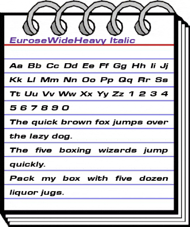 EuroseWideHeavy Italic animated font preview