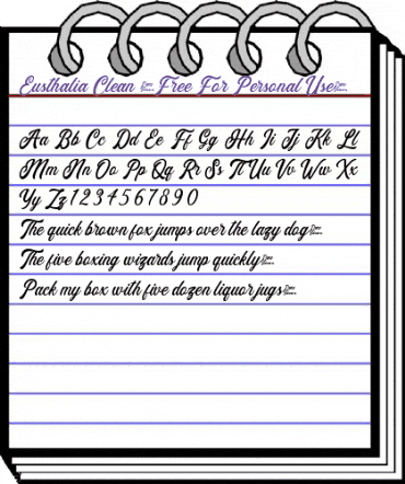 Eusthalia Clean Regular animated font preview