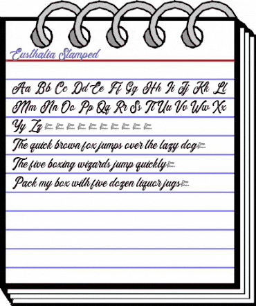 Eusthalia Stamped Stamped animated font preview Eusthalia Stamped Stamped animated font preview