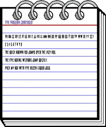 Eva Fangoria Condensed Condensed animated font preview Eva Fangoria Condensed Condensed animated font preview