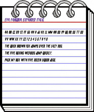 Eva Fangoria Expanded Italic Expanded Italic animated font preview Eva Fangoria Expanded Italic Expanded Italic animated font preview