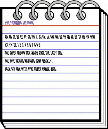 Eva Fangoria Leftalic Italic animated font preview