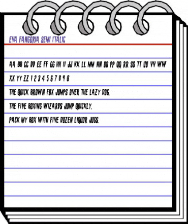 Eva Fangoria Semi-Italic Semi-Italic animated font preview Eva Fangoria Semi-Italic Semi-Italic animated font preview