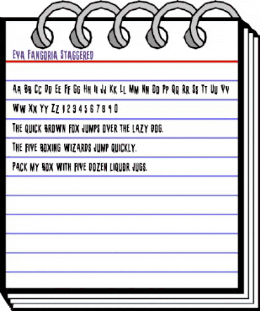 Eva Fangoria Staggered Regular animated font preview