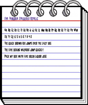 Eva Fangoria Staggered Rotalic Italic animated font preview Eva Fangoria Staggered Rotalic Italic animated font preview