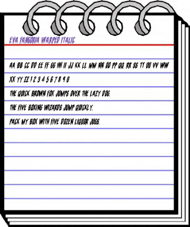 Eva Fangoria Warped Italic Italic animated font preview Eva Fangoria Warped Italic Italic animated font preview