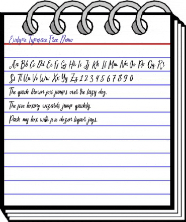 Evelyne Script Free Demo Regular animated font preview