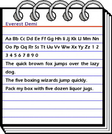 Everest-Demi Normal animated font preview Everest-Demi Normal animated font preview