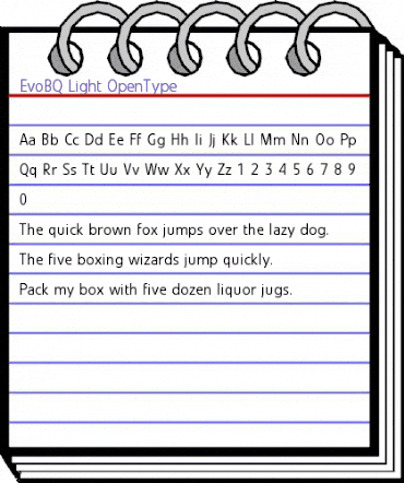 Evo BQ Regular animated font preview