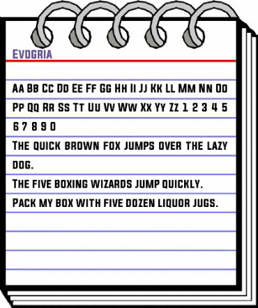 Evogria Regular animated font preview Evogria Regular animated font preview