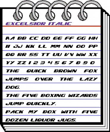 Excelsior Italic Italic animated font preview Excelsior Italic Italic animated font preview