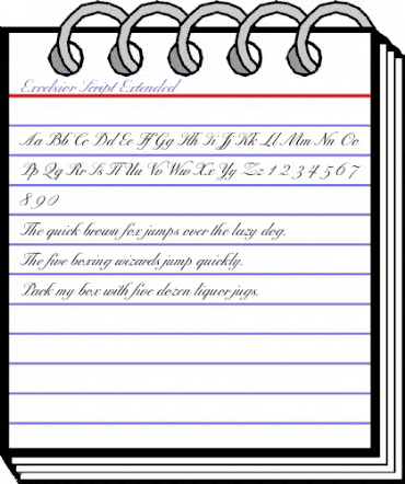 Excelsior Script Extended Regular animated font preview