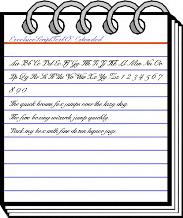 ExcelsiorScriptTextCE Regular animated font preview