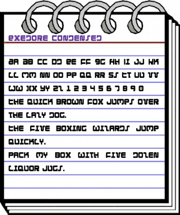 Exedore Condensed Condensed animated font preview