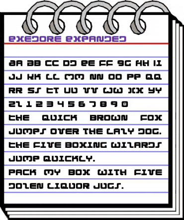 Exedore Expanded Expanded animated font preview