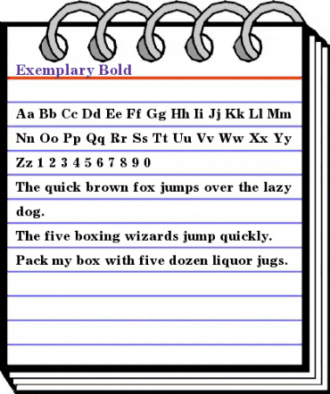 Exemplary Bold animated font preview