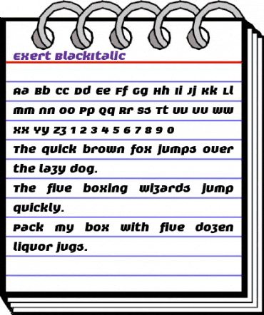 Exert Italic animated font preview Exert Italic animated font preview