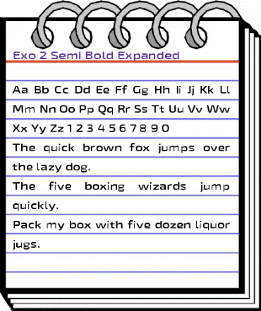 Exo 2 Semi Bold Expanded animated font preview Exo 2 Semi Bold Expanded animated font preview