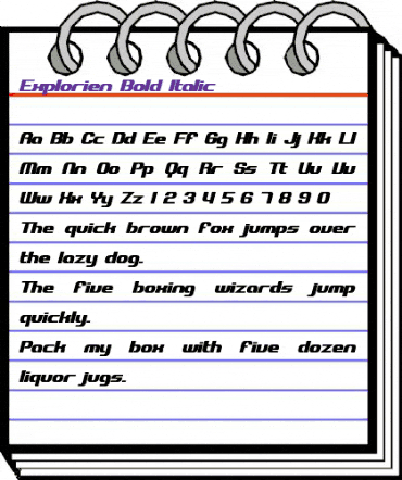 Explorien Bold Italic animated font preview Explorien Bold Italic animated font preview