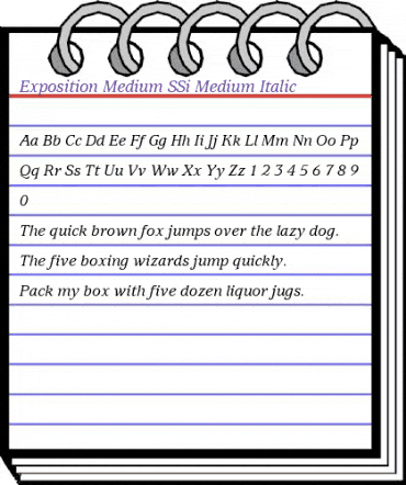 Exposition Medium SSi Medium Italic animated font preview Exposition Medium SSi Medium Italic animated font preview