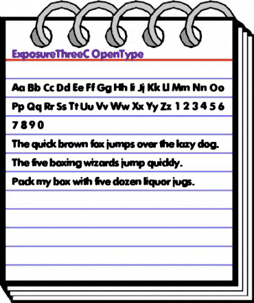 ExposureThreeC Regular animated font preview