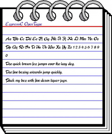 ExpressC Regular animated font preview