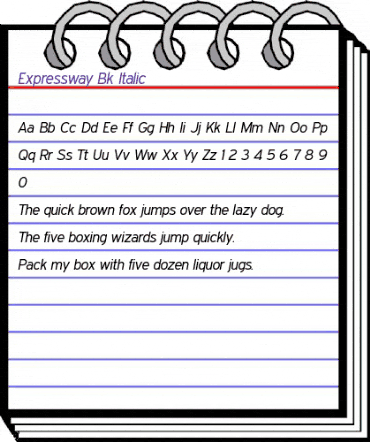 Expressway Book Italic animated font preview Expressway Book Italic animated font preview