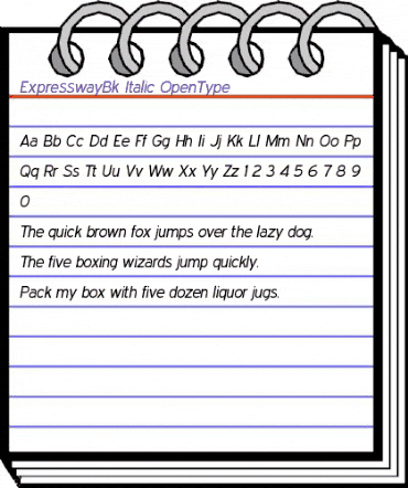 Expressway Bk Italic animated font preview