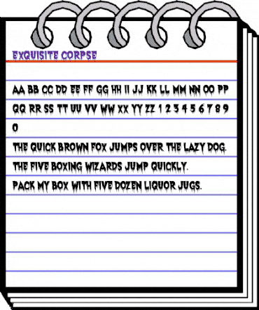 Exquisite Corpse Regular animated font preview