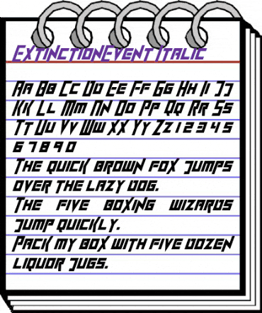 ExtinctionEvent Italic animated font preview