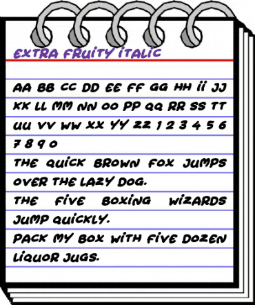 Extra Fruity Italic animated font preview Extra Fruity Italic animated font preview