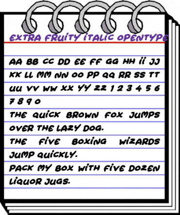 Extra Fruity Italic animated font preview