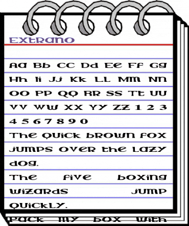 Extrano Regular animated font preview