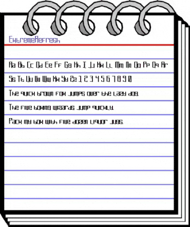 Extreme Refresh Original animated font preview