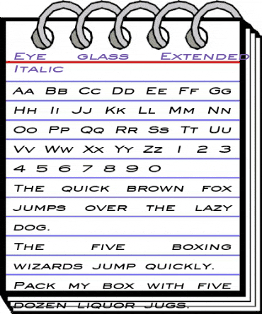 Eye glass Extended Bold Italic animated font preview Eye glass Extended Bold Italic animated font preview