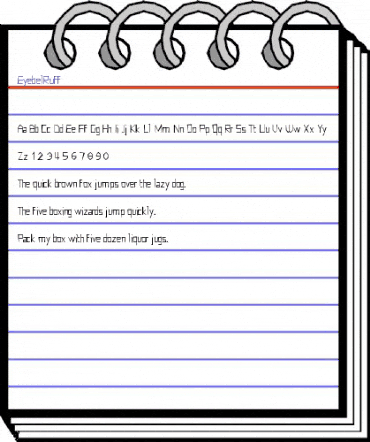 EyebelRuff Regular animated font preview