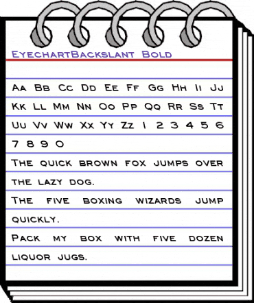 EyechartBackslant Bold animated font preview EyechartBackslant Bold animated font preview