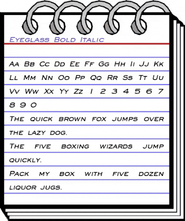 Eyeglass Bold Italic animated font preview